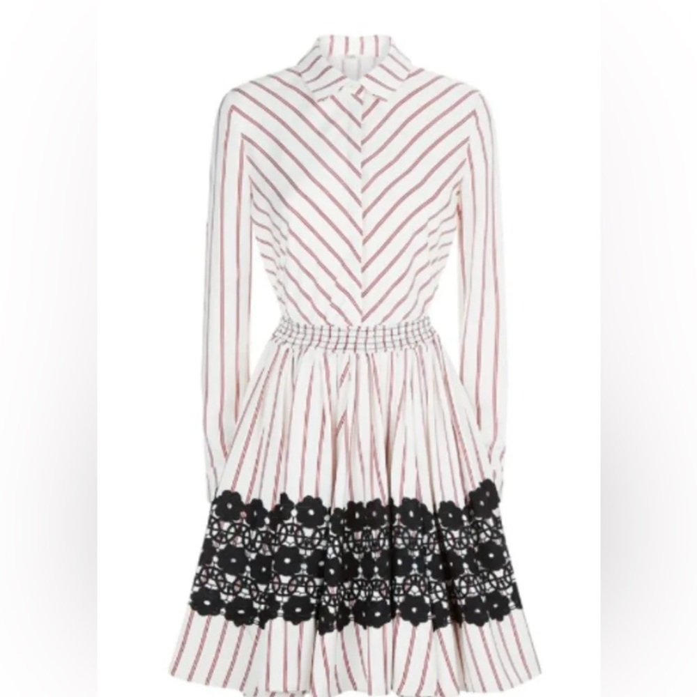 MAJE Striped Red Black and White Dress